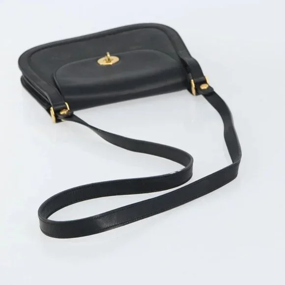 GUCCI GG Supreme Shoulder Bag PVC Leather Black Gold 001 084 0905 Auth BA8623